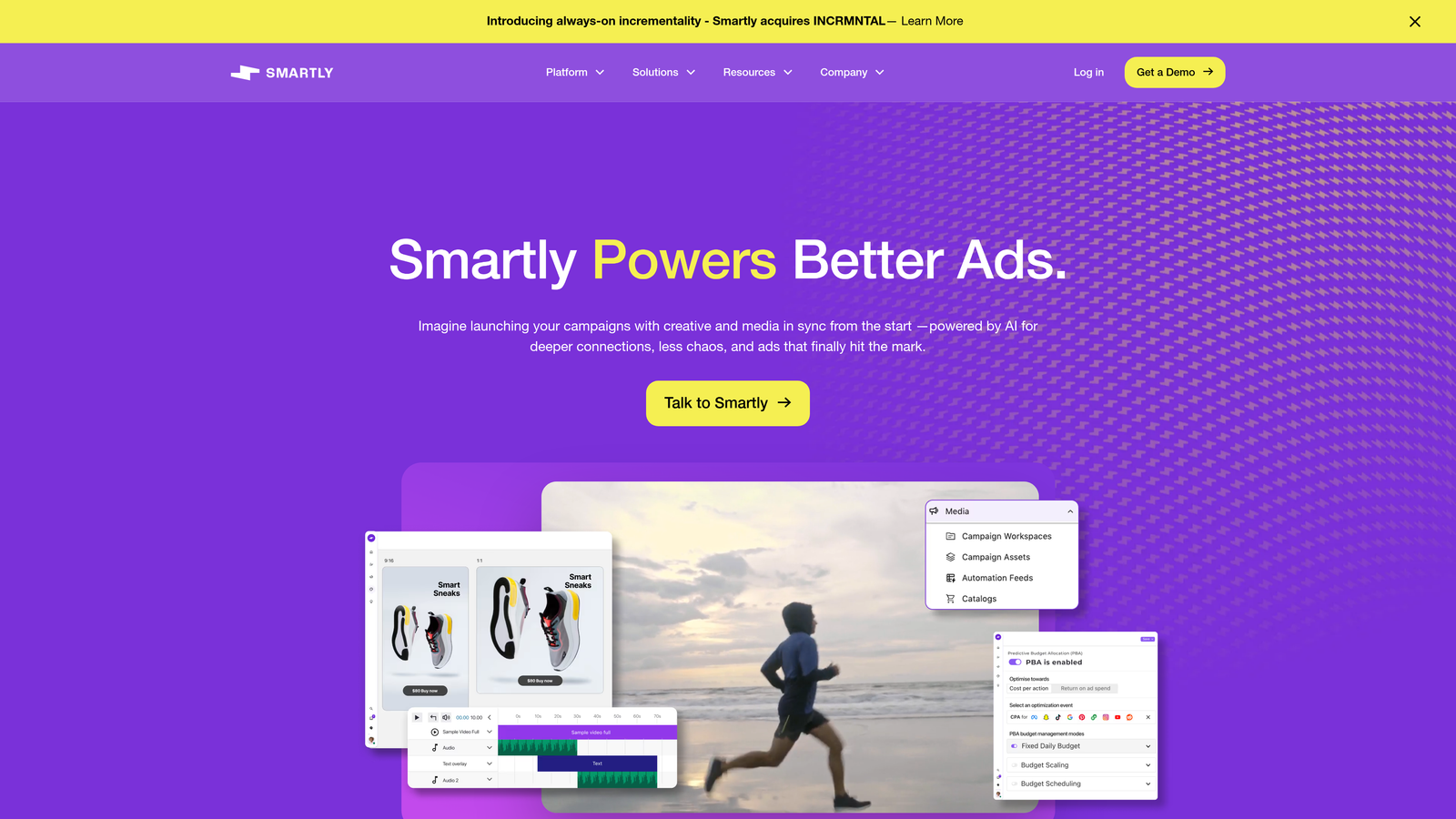 Screenshot of Smartly website