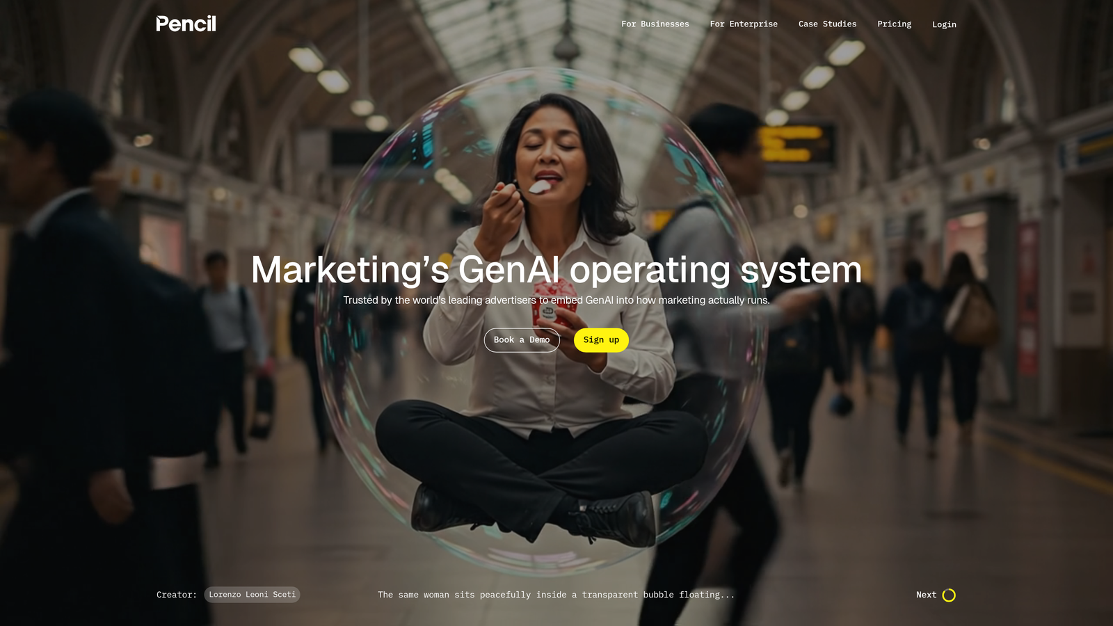 Screenshot of Pencil website
