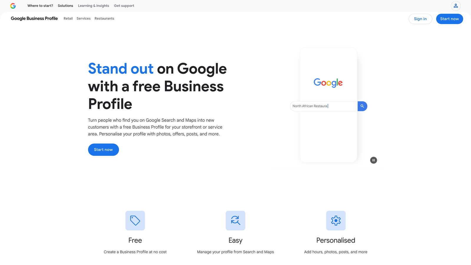 Screenshot of Google Ads website homepage