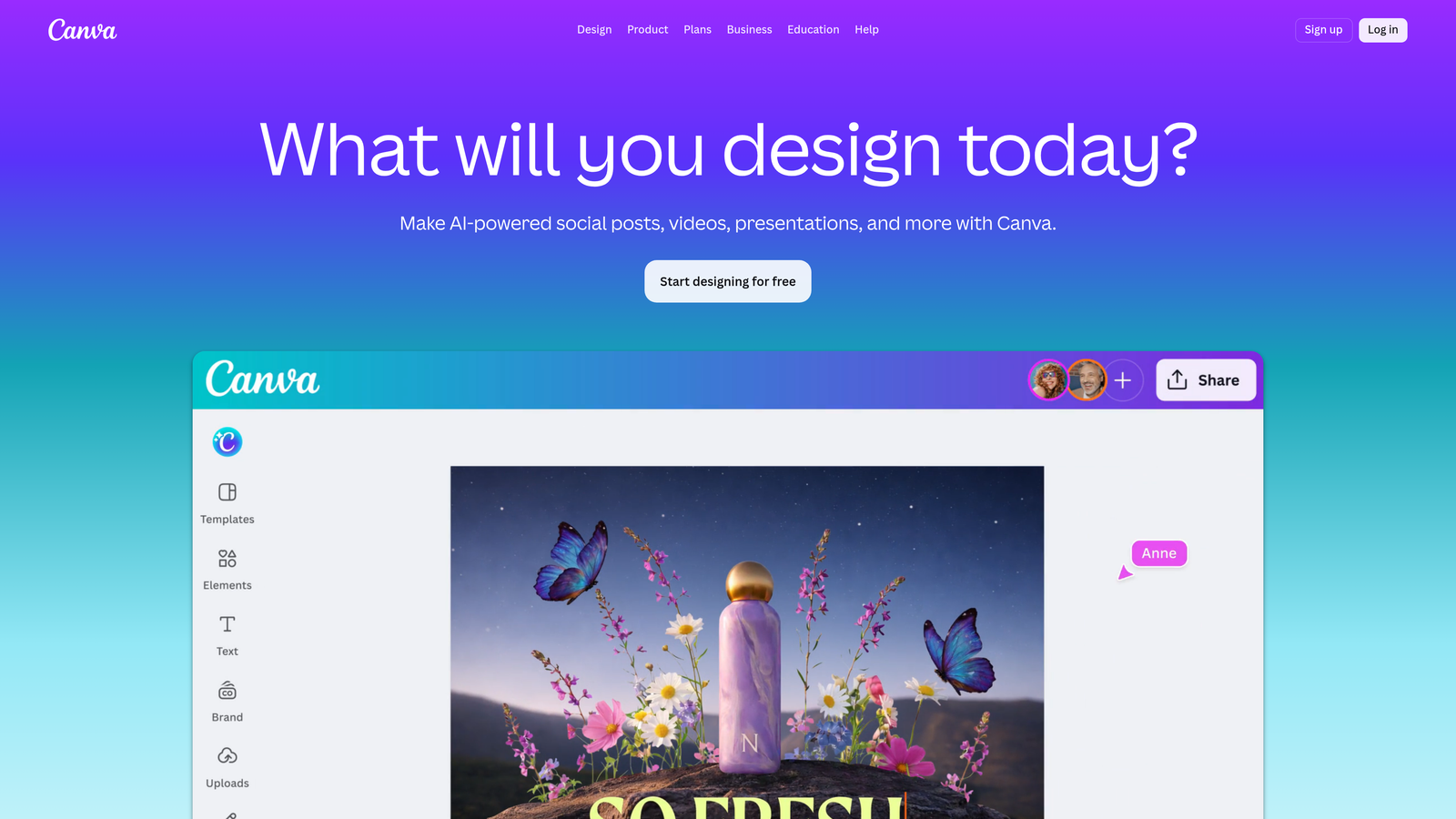 Screenshot of Canva Magic Studio website