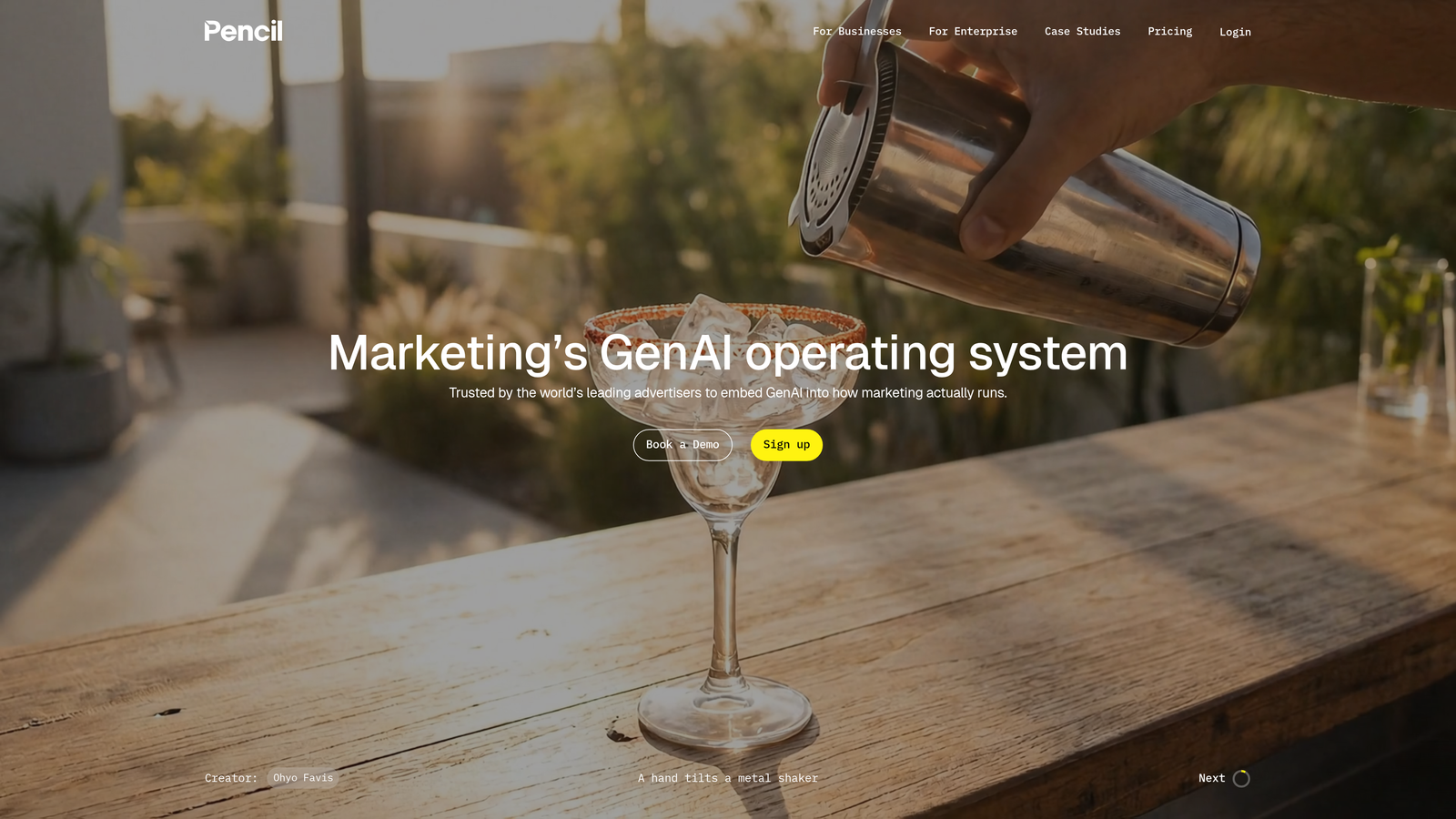 Screenshot of Pencil website