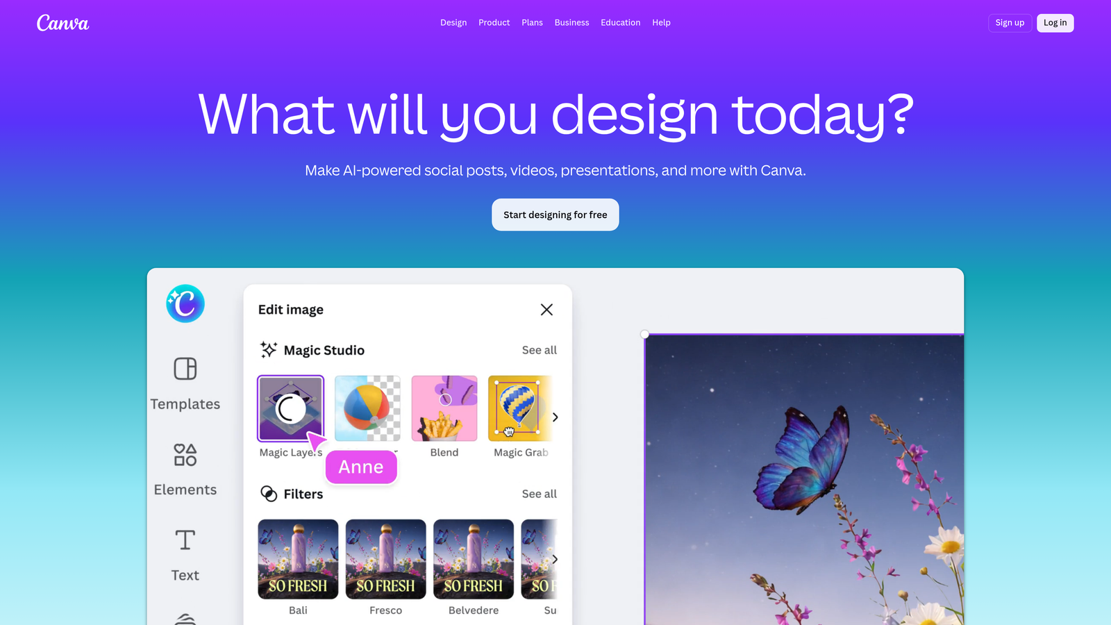Screenshot of Canva Pro website