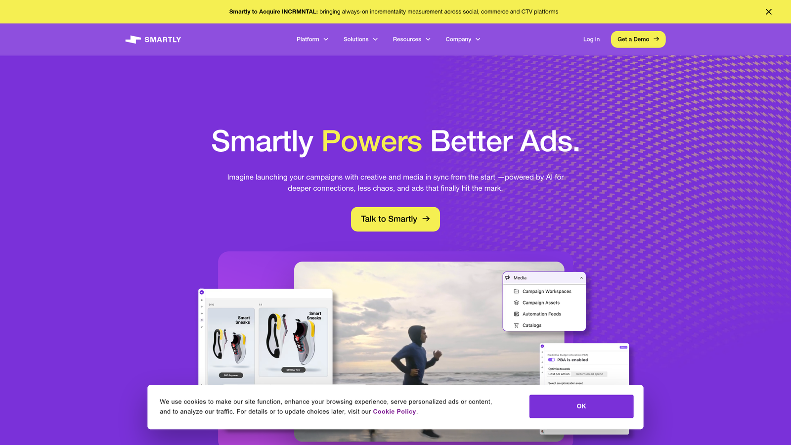 Screenshot of Smartly.io website