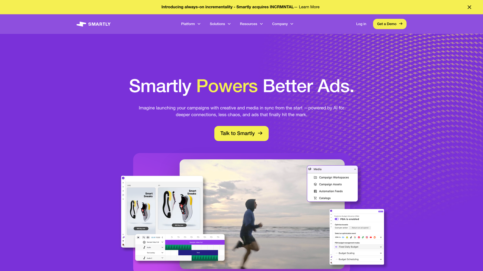 Screenshot of Smartly website