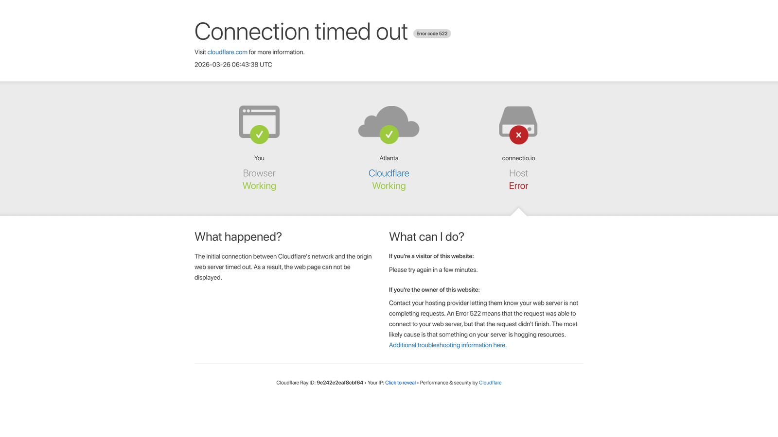 Screenshot of Connectio website