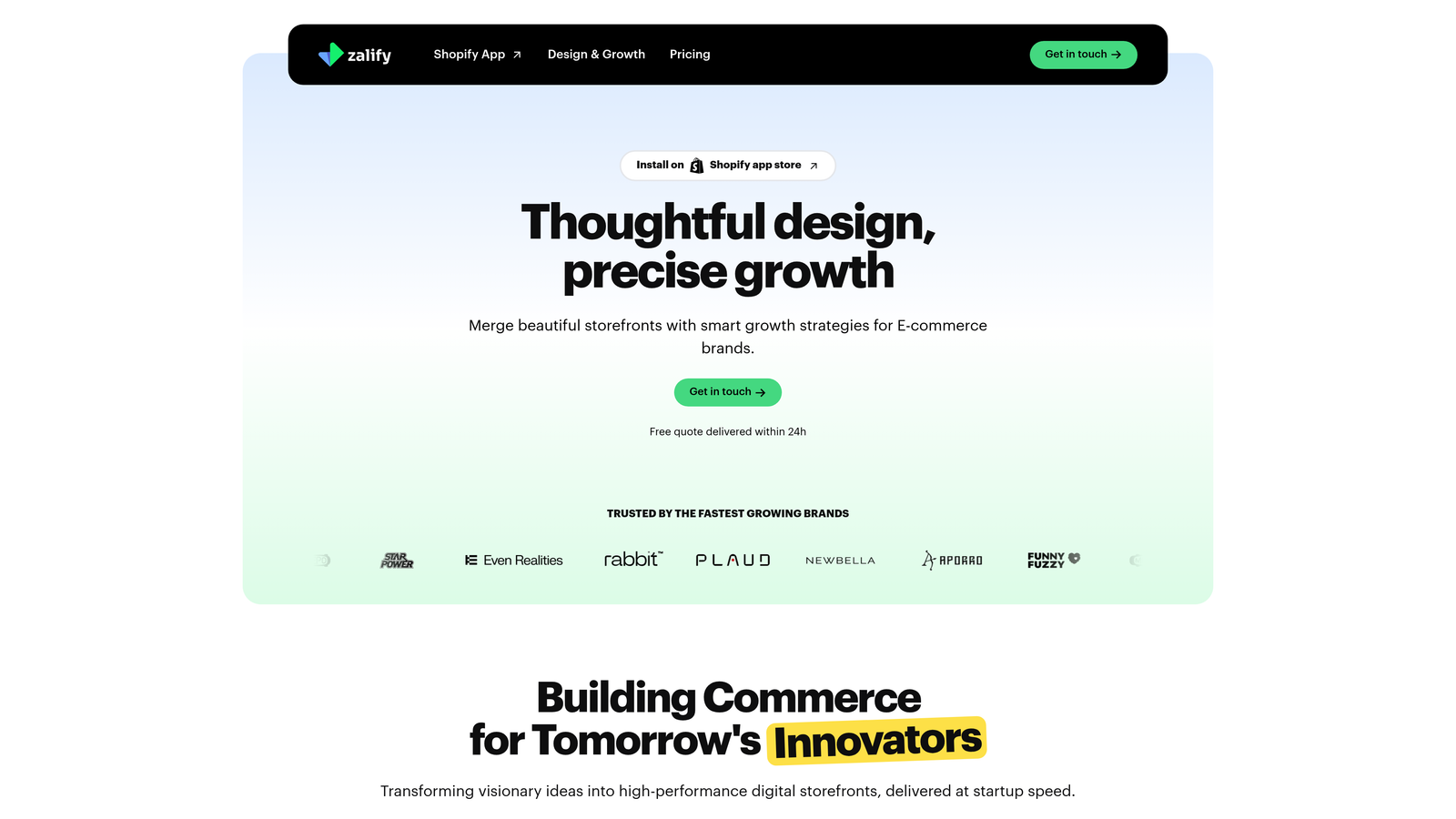 Screenshot of Zalify website