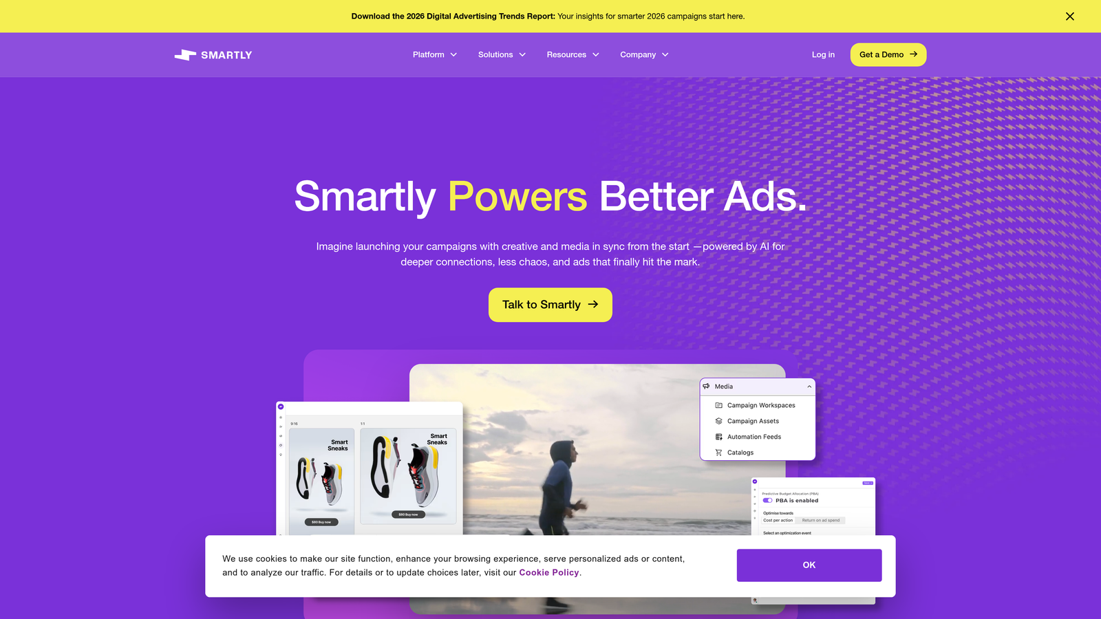 Screenshot of Smartly.io website homepage