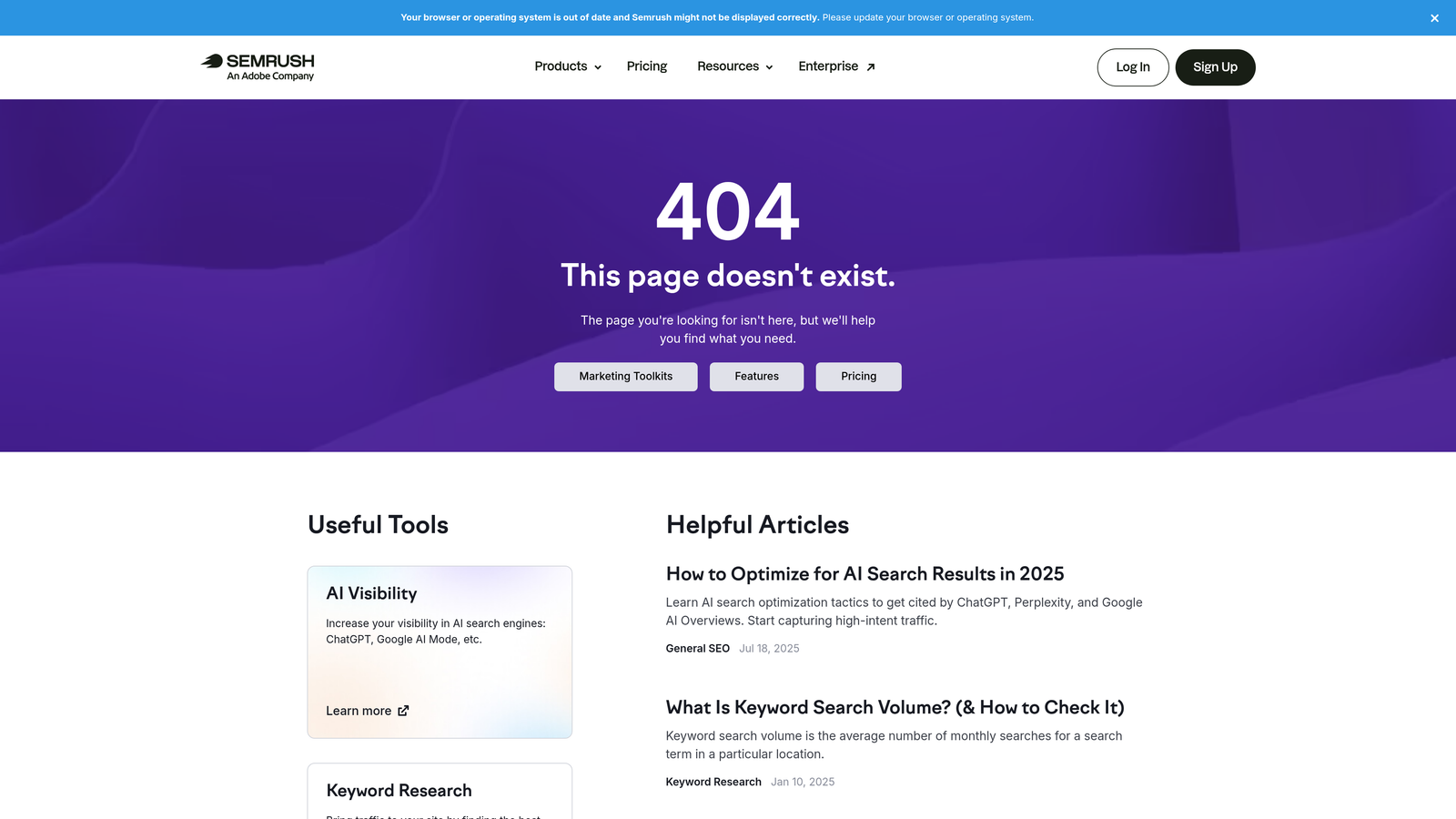 Screenshot of AdClarity by Semrush website
