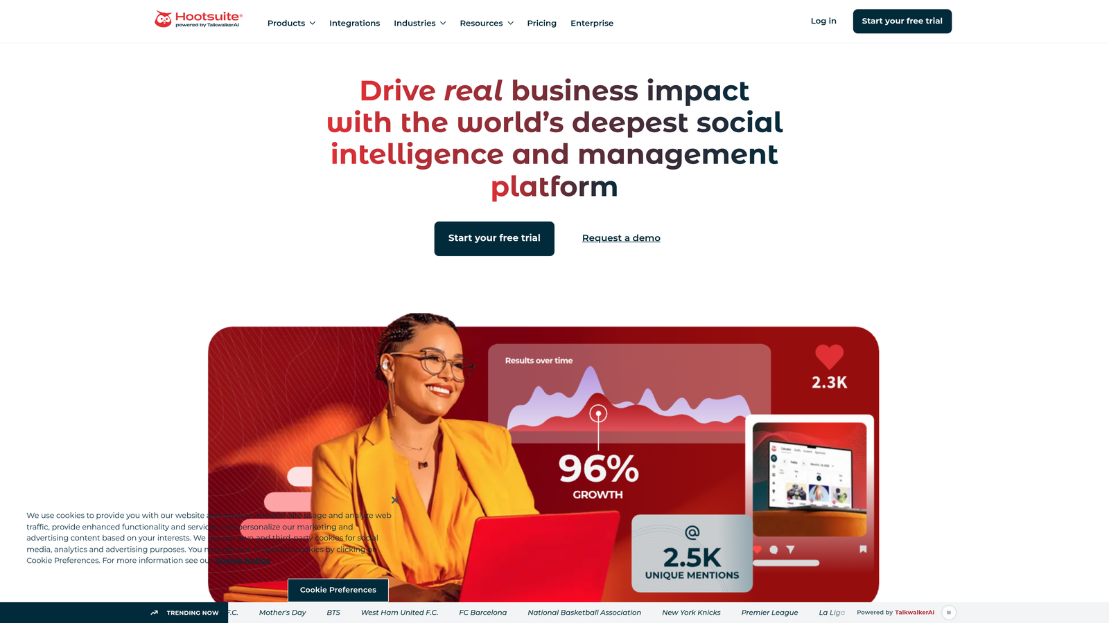 Screenshot of Hootsuite Ads website