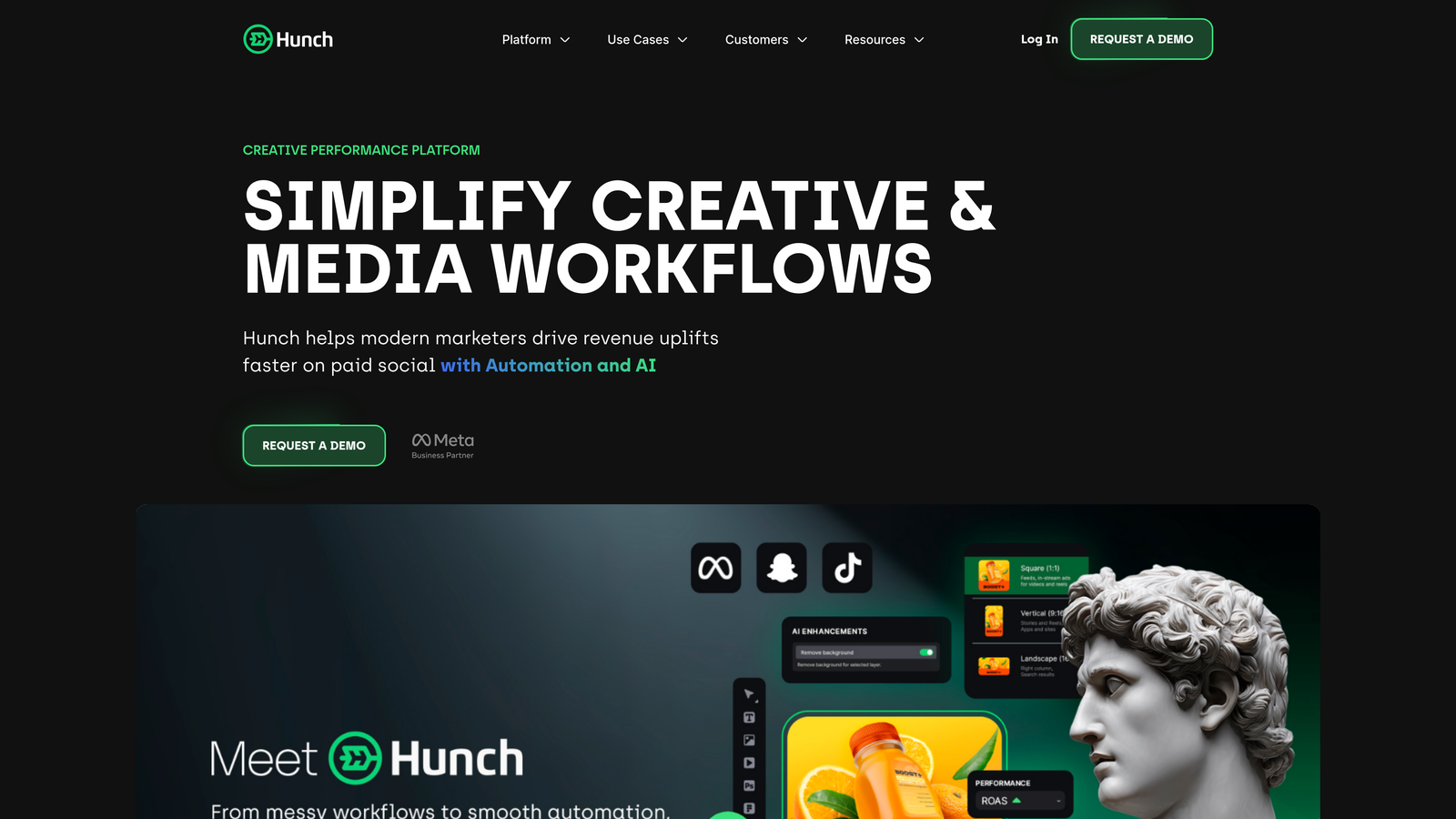 Screenshot of Hunch website