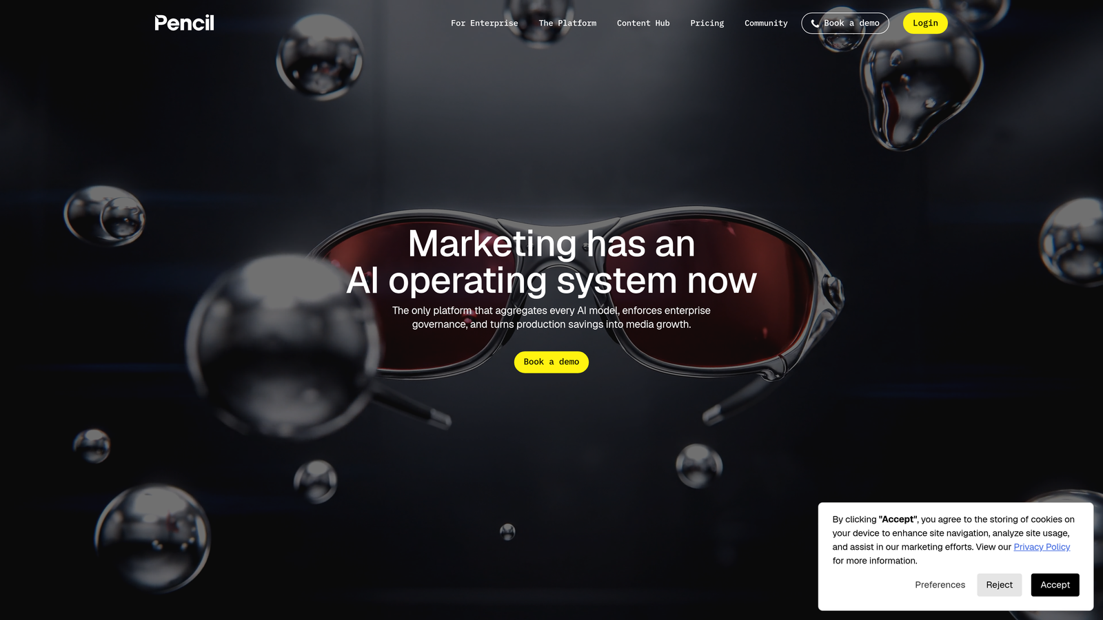 Screenshot of Pencil website