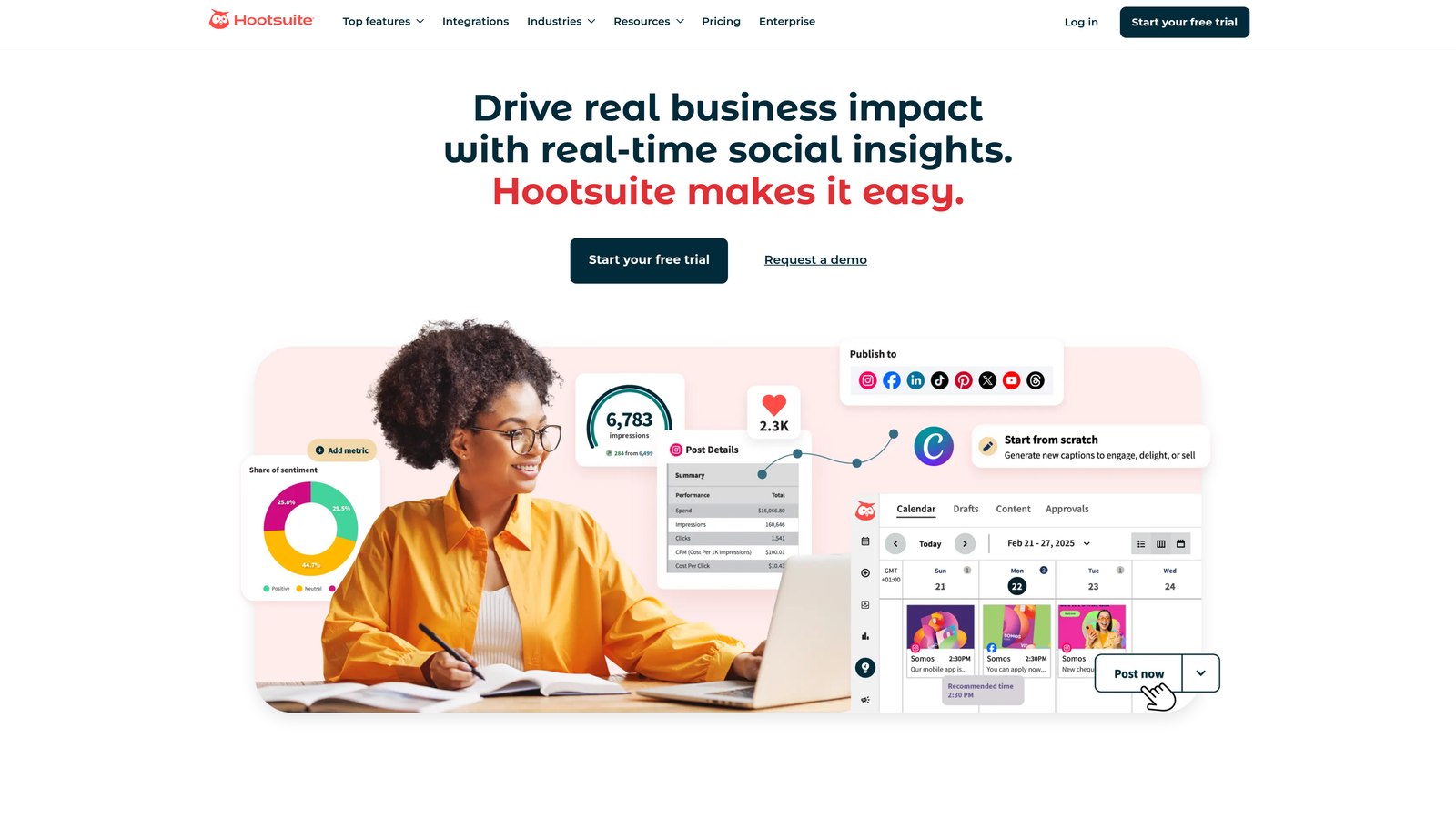 Screenshot of Hootsuite Ads website