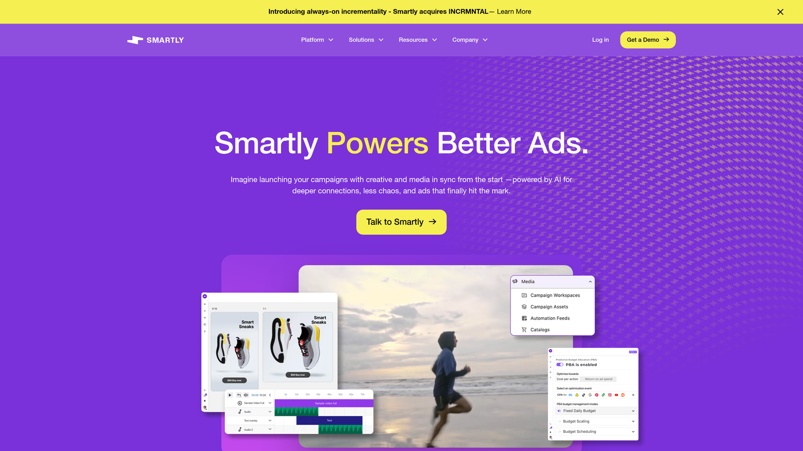 Screenshot of Smartly website