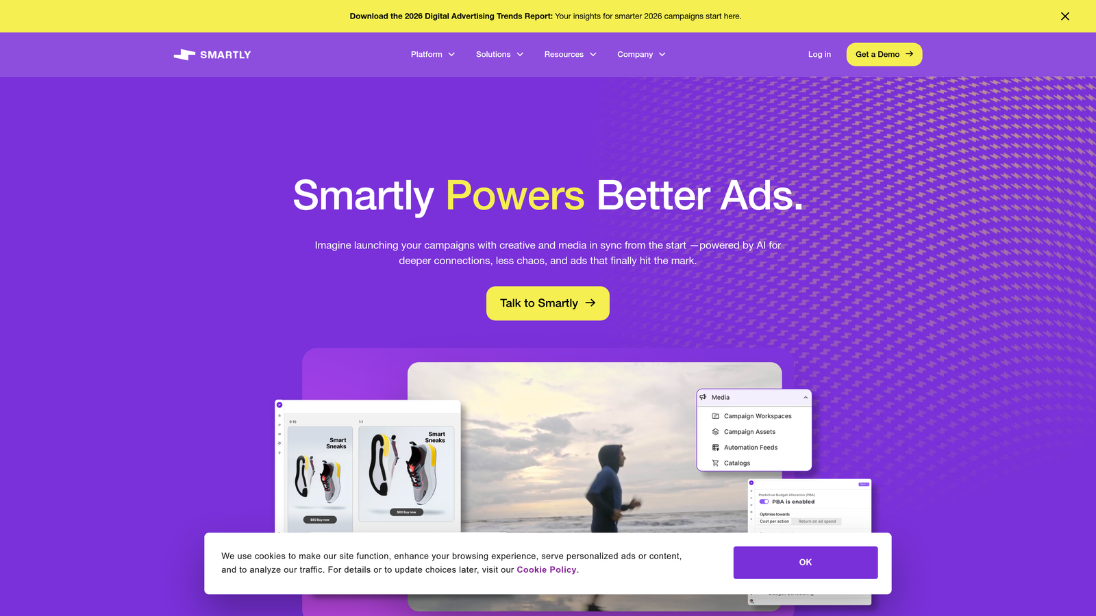 Screenshot of Smartly.io website