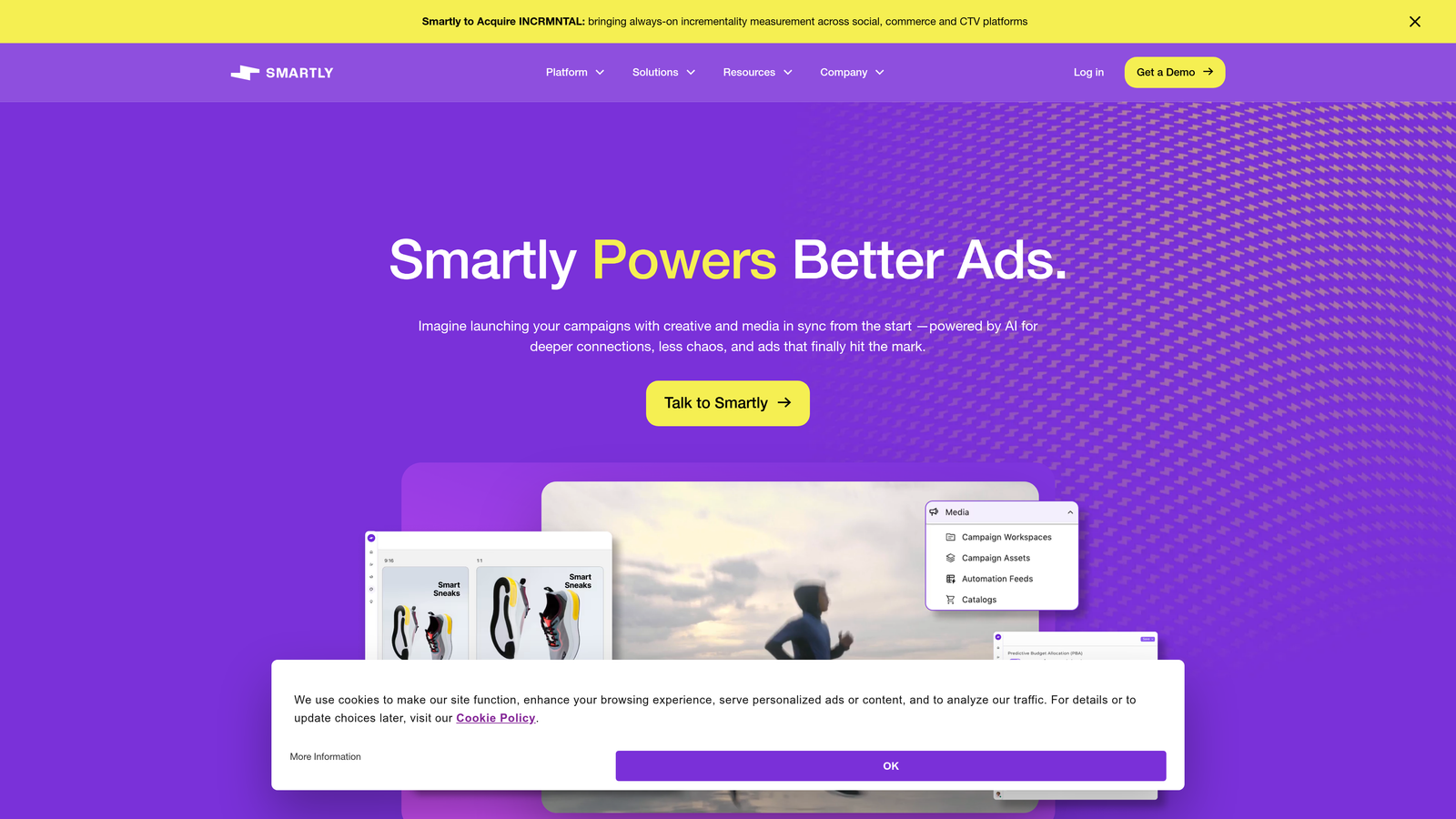 Screenshot of Smartly.io website