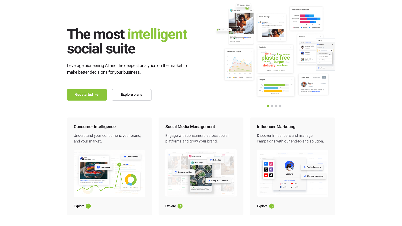 Screenshot of Brandwatch website homepage