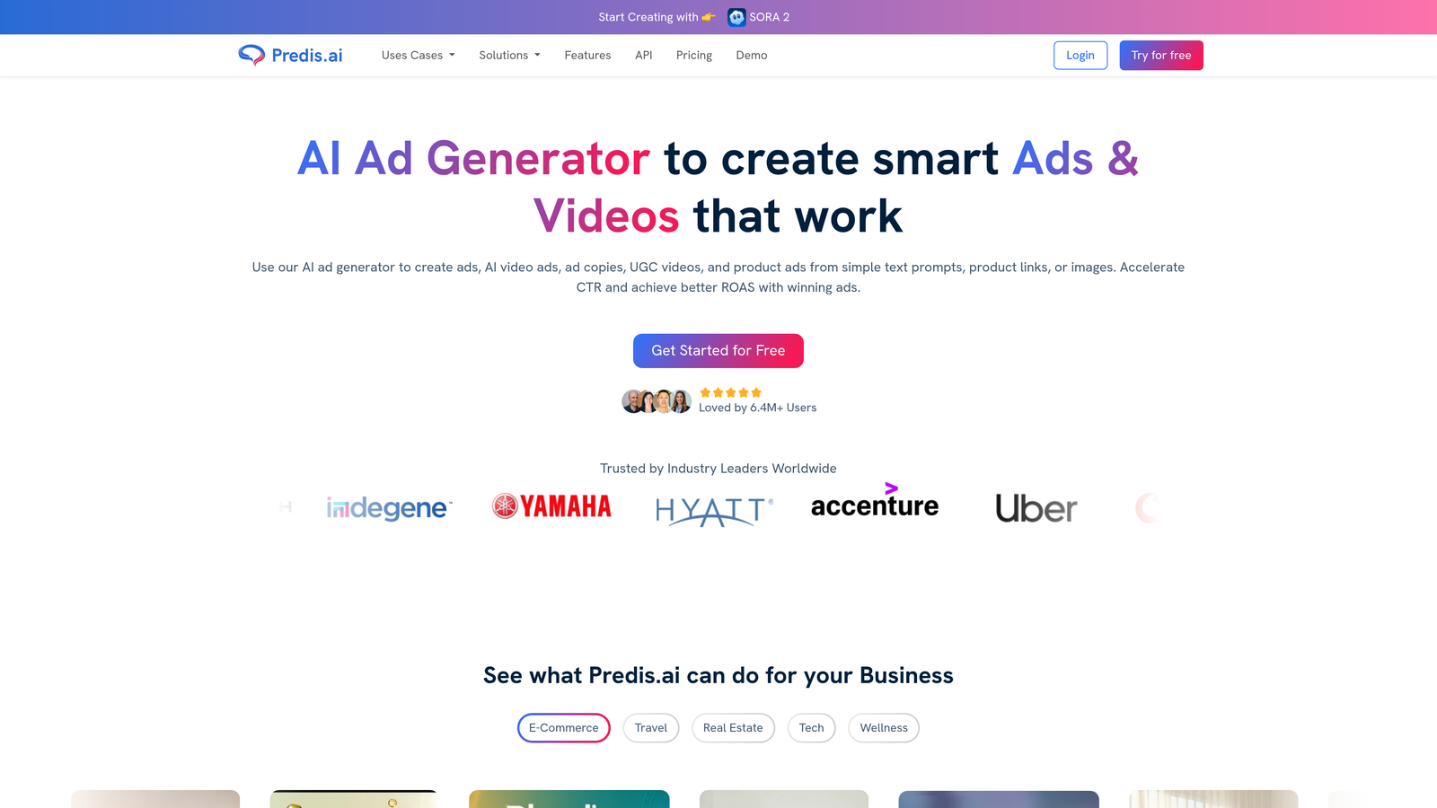 Screenshot of Predis.ai website